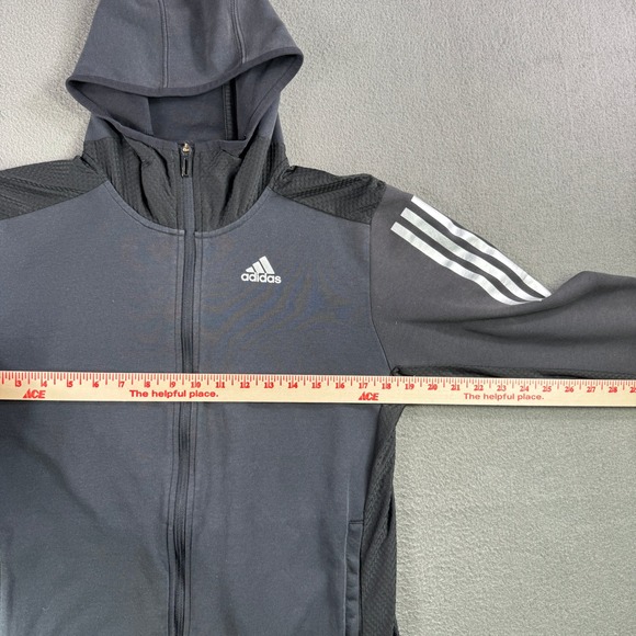 Adidas Hoodie Men S Jacket ClimaCool Future Icons Full Zip 3 Stripe Running Gym‎ - Picture 4 of 10